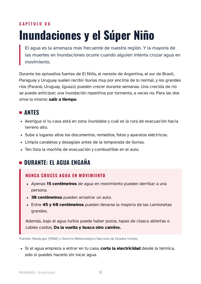 Página de muestra: inundaciones
